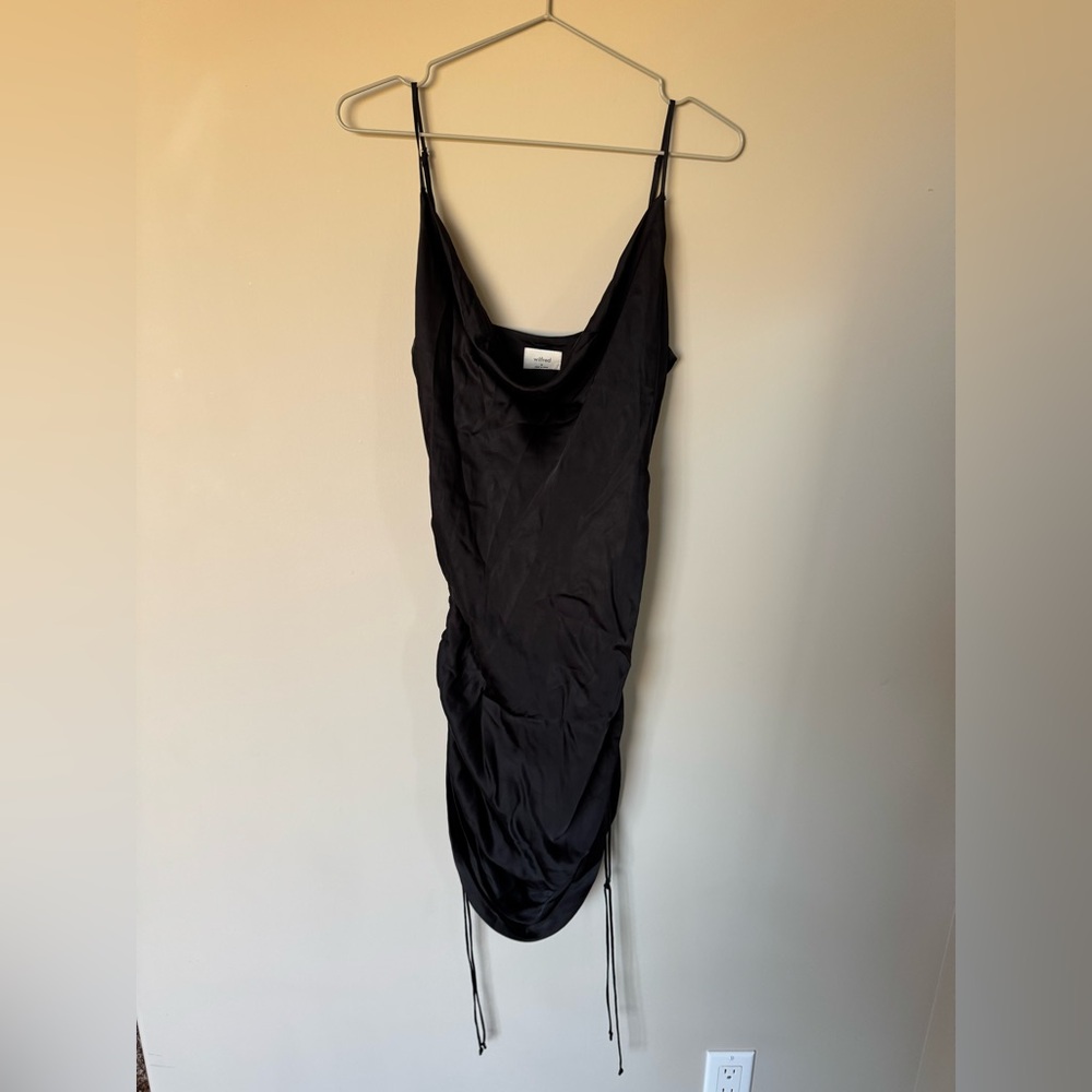 Wilfred cowl-neck ruched satin dress